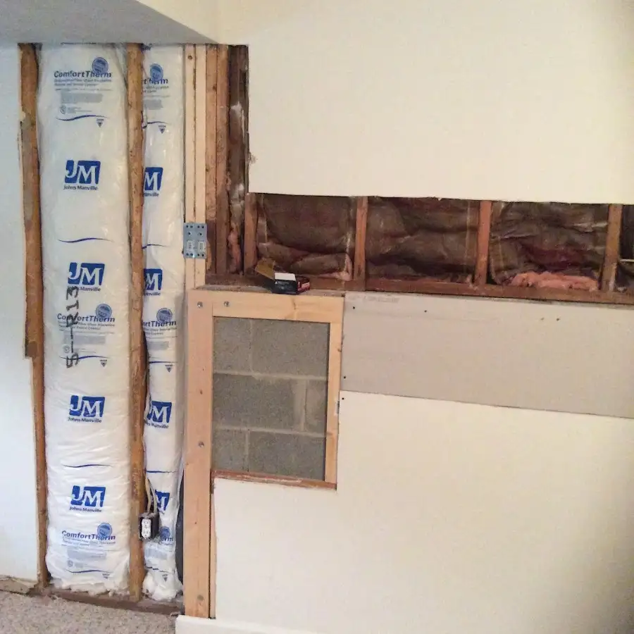 Wall insulation replacement during Contents Cleaning & Restoration in Harwich